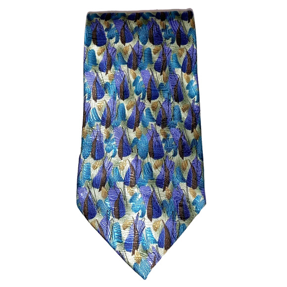J. Garcia Men's Blue-Eyed Man Collection 42 Pastel Tie Jerry 4" Wide 57" L Silk - Picture 1 of 5
